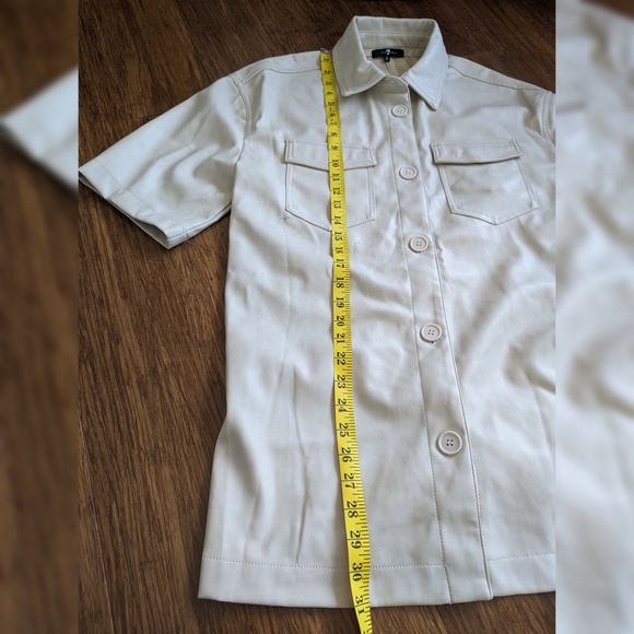 Cream Faux Leather Top - Picture 5 of 7